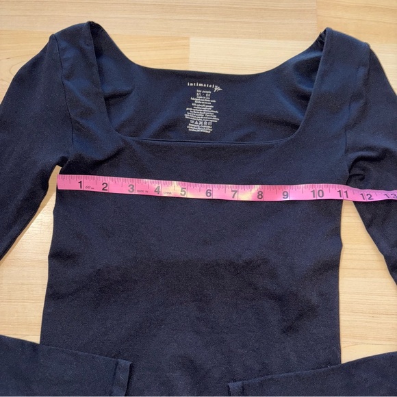 Free People Intimately Clean Line Black Long Sleeve Sz XS Square Neck Built Bra - Picture 5 of 11